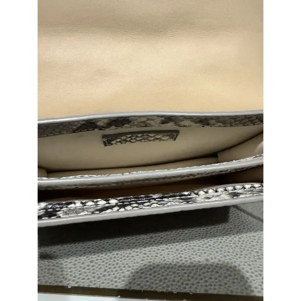 Tory Burch Python Snakeskin Print Leather flap crossbody or hand bag